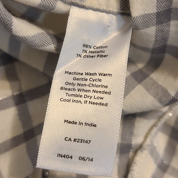 Talbots White, Grey, and Silver Button Down Shirt - Picture 6 of 6